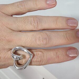 STERLING SILVER Heart Statement Ring